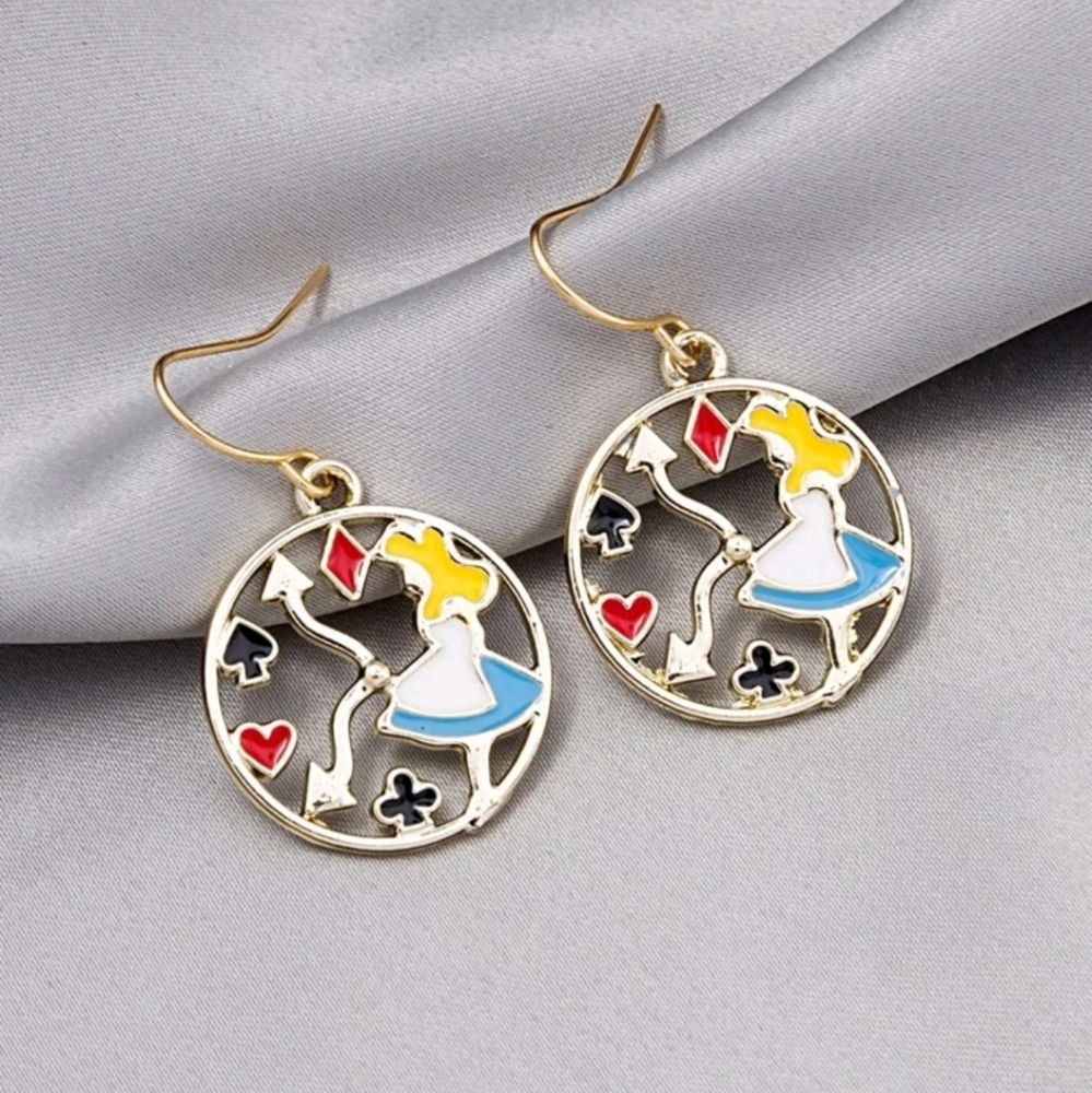 Alice in Wonderland Clock Earrings